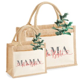 AMBERGER DESIGN by A&M Osterhage amd Jute-Tasche "MAMA oder OMA ist die Beste" personalisiert | Geschenk-Tasche Jute-Beutel Nachhaltig | Größe S oder M