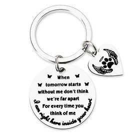 Pet Memorial Keychain Dog Cat Sympathy Gifts for Loss of Dog Cat Lovers Paw Key Chain Pets Remembrance Gifts for Loss of Pets Pass Away Gifts for Dog Christmas Birthday Gifts for Dogs Boy Girls