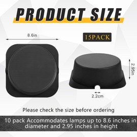 Tuanse 15 Pcs Recessed Light Cover for 6 Inch Lighting Fixtures 8.6 x 8.6 x 2.9 Inch Fire-Resistant and Energy-Saving Light Insulation Protect Cover for Attic (Black)