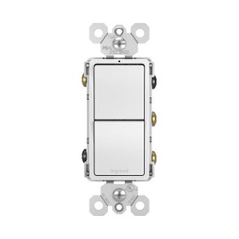 Legrand radiant RCD33WCC6 15 Amp Combination 2-in-1 Decorator Rocker Light Switch, Two 3-Way Switches, White (1 Count)