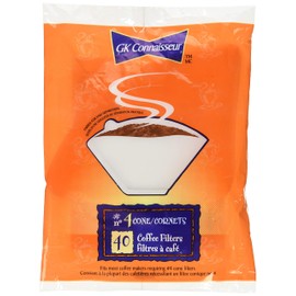 Gk Connaisseur Basket Coffee Filters - Fits Most Coffee Makers Requiring #4 Cone Filters - 40 Units
