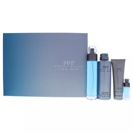 Perry Ellis 360 for Men-4 Pc Set 3.4oz EDT Spray, 6.8oz Deodorizing Spray & More
