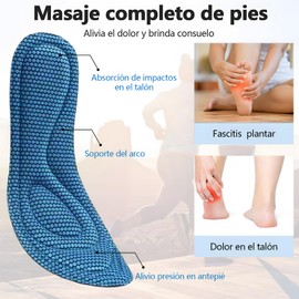 4 PCS Plantillas Amortiguadoras Antifatiga, tallas 37-46 recortables plantillas fascitis plantar, antibacterianas, absorbentes sudor y desodorizantes,se adapta a la mayoría calzado (39-40)