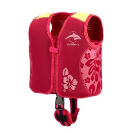 Konfidence Life Jacket - Premium Swimming Jacket with Removable Safety Belt for Children, Adjustable Buoyancy, CE Compliant, Recommended by Swimming Schools (Oahu Pink, S 15-19 kg)