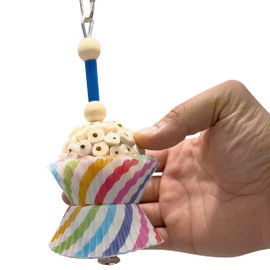 Mandarin Bird Toys by M&M 1563 Tutu Chew Three - Handcrafted Foraging Sola Wood Bird Cage Toys, Lightweight, Shreddable Paper, Natural Handmade Sola Balls, Great for Small to Med Size Pet Birds