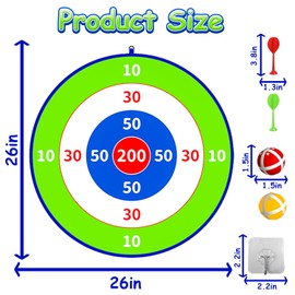 26 Inches Large Dart Board for Kids, Indoor Sport Outdoor Family Fun Party Favor Board Game Toys Birthday Gifts for 3 4 5 6 7 8 9 10 11 12 Year Old boy Kids and Girls