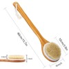 Shower Brush with Natural Bristle - Long Bamboo Handle Bath
