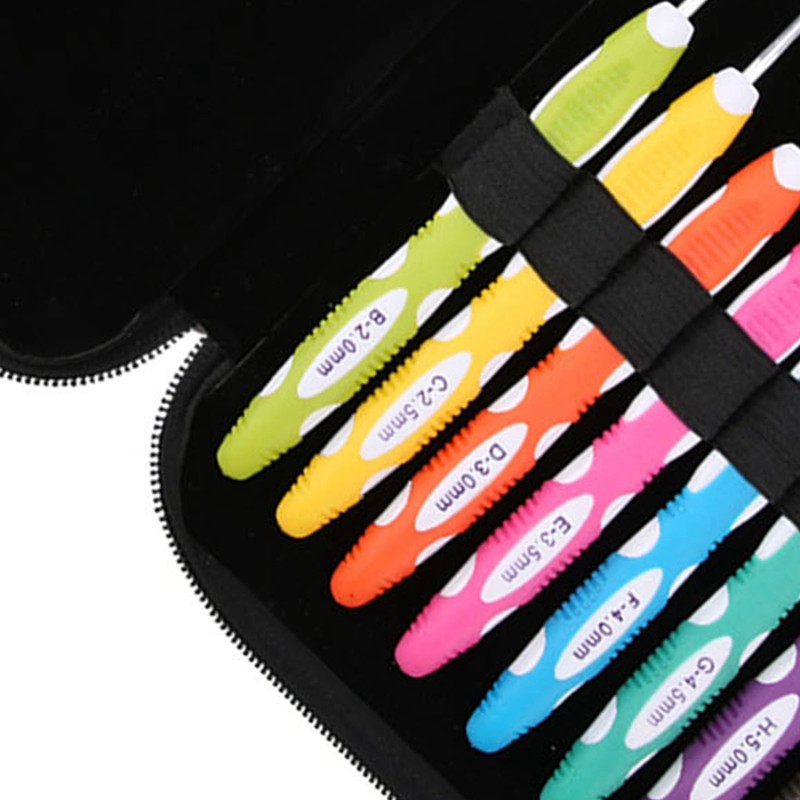 9PCS Crochet Hooks Set Knitting Smooth Needle Tools Ergonomic Plastic