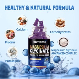 Magnesium Glycinate Gummies – 120 Count, Blueberry Flavor – Supports Relaxation, Sleep & Muscle Function          ChatGPT에게 묻기