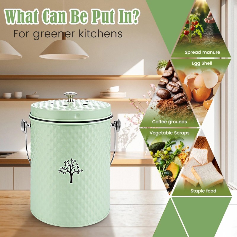 ARC Countertop Compost Bin Kitchen,Odor Resistant Indoor Compost Bin with