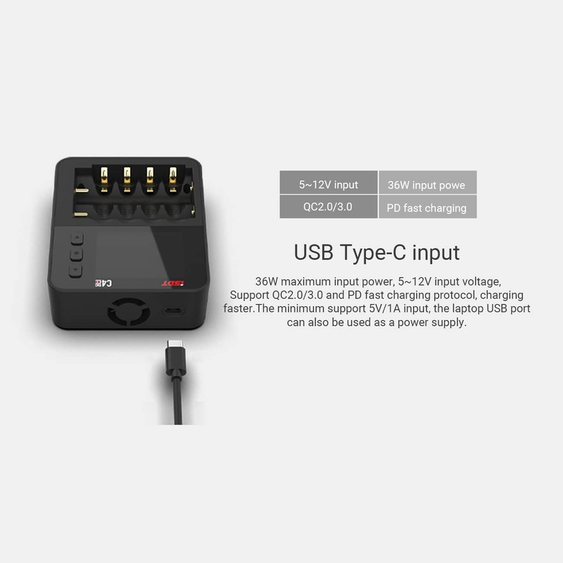 ISDT C4 EVO AAA Universal Battery Balance Charger, 6-Bay Smart