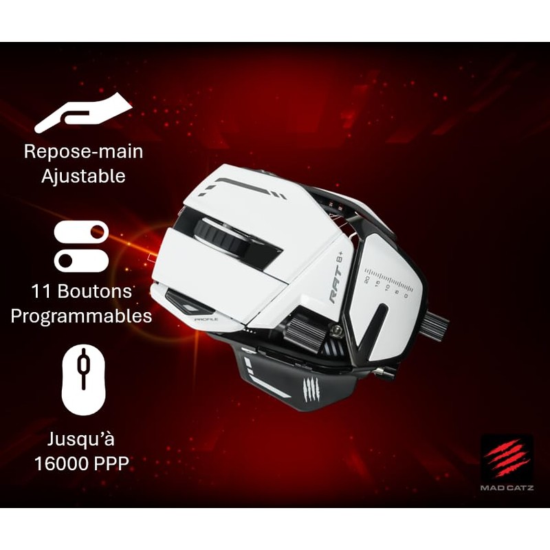 MadCatz R.A.T. 8+ Optical Gaming Mouse, White