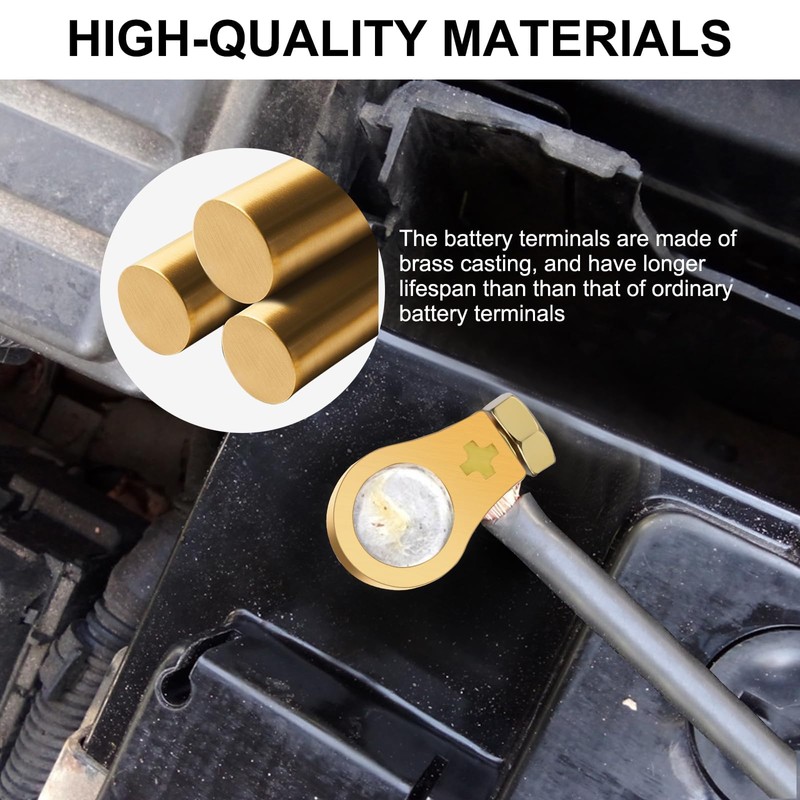 Linkstyle 4 PCS Pure Copper Battery Terminal Connection Clips, Positive