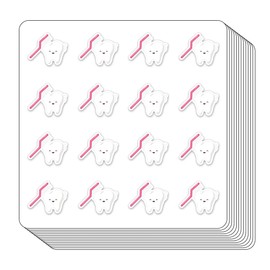 Tooth Toothbrush Dentist Planner Stickers, 0.5in Monthly Scrapbooking Kids DIY 208-Pack