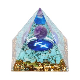 Constellation Pyramid Stone for Positive Energy Reduce Stress Chakra Resin Healing Meditation Power Stone Pyramid Sagittarius