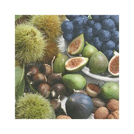 Motivserviette Herbst Kastanien/Feigen