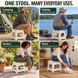 Lightweight Thickened Folding Stool for Outdoor Camping Fishing - Portable Integrated Design Home Travel Garden Magza Stool