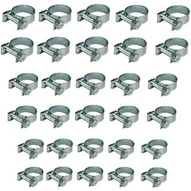 30pcs - 1/4" 5/16" 3/8" Fuel Injection Gas Line Hose Clamps Clip Pipe Clamp Assortment Kit Perfect for Automotive, Agriculture, Plant & Construction