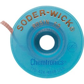 Chemtronics 80-5-5 SODER-WICK Rosin Desoldering Braid, .145 inch, 5ft on ESD Safe Spool -2 pack