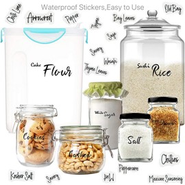 VANANA 276 Spice Jar Labels Preprinted: 138 White and 138 Black on Clear Stickers Waterproof Spice Names+Numbers+Blanks for Spice Jars Rack Organization Lids for Food Canisters, Containers, Mason Jars