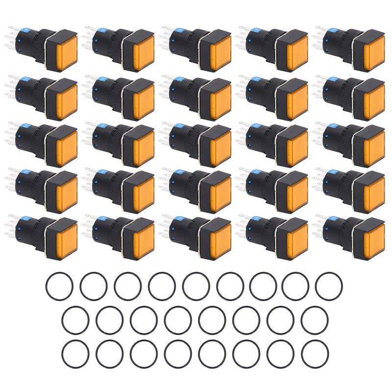 25Pcs Squares Push Button Switch 8 Pin Self Locking Switches
