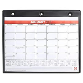 TRU RED 2021 8 x 11 Desk/Wall Calendar, White/Red/Black (TR1294921)
