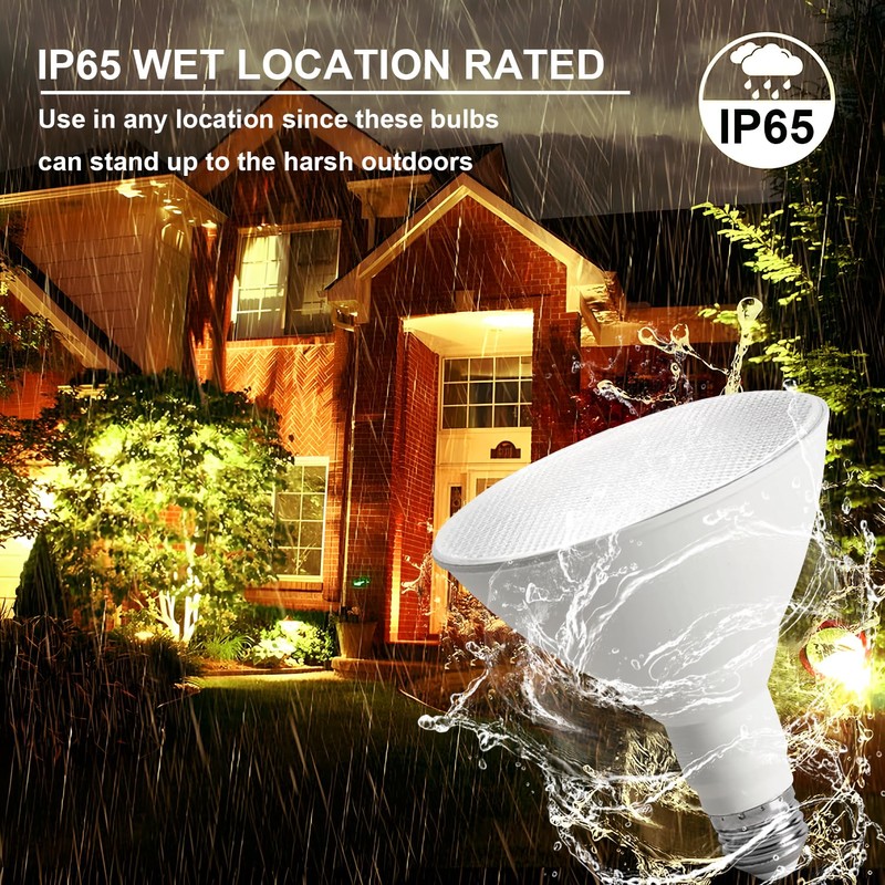 Vannise Par38 LED Flood Light Bulbs High Output 1300LM 120W