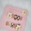 Cozy check brown bear nail tip - Coffin Egg /