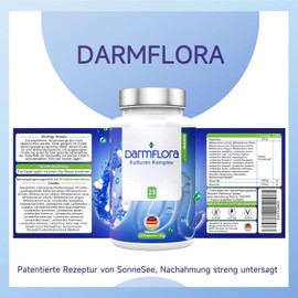 Intestinal Flora 23 Bacteria Strains with Lactobacillus & Bifidobacteria B Vitamins Bacteria Acacia Fibres 60 Capsules Vegan Made in Germany