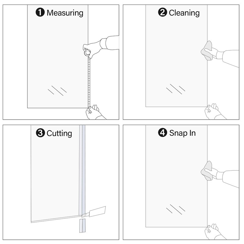 Yecaye 3 Pack Shower Door Seal,Shower Door Sweep,Frameless Glass Seal