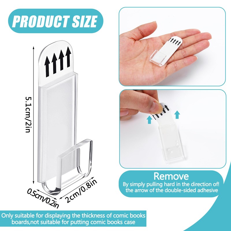 Chunful 24 Pcs Comic Book Wall Display Clear Floating Display