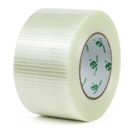 BOMEI PACK Filament Strapping Tape, 1 Piece 75 mm x 50 m, Transparent, Reinforced Fibreglass Tape, Filament Tape, Fibre Reinforced Packing Tape, Filament Tape, Thread Reinforced
