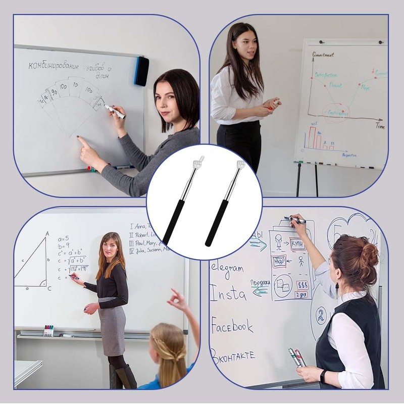 BIRLOZA 2 Pieces Pointer Stick Extendable Retractable Classroom Telescopic Teacher