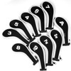 10pcs/Set Neoprene Zippered Long Neck Number Print Golf Iron Covers
