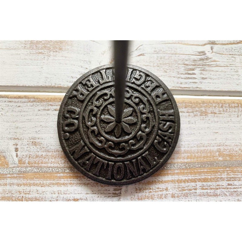 Thorness Vintage cast Iron Cash Register Receipt Spike Paperweight |