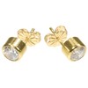 14K Gold Filled Bezel Set White CZ Stud Earrings |