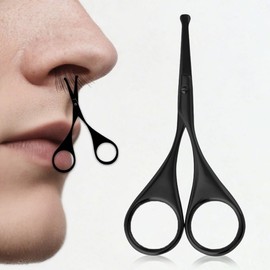 Guoxintech Nose Hair Scissors for Men and Women，Trimming Cutting Kit for Eyebrows,Eyelashes,Nose Hairs Shears(Black)
