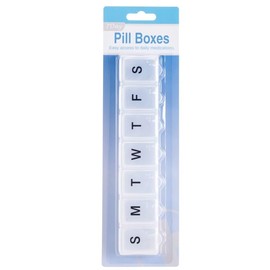 [2PK] LYLAC Homeware 7-Day Pill Box Organiser, Clear Plastic Compartments, Weekly Medication Storage