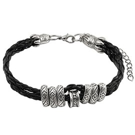 GRACE HARPER Knotted Black Faux Leather Cord Bracelet