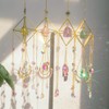 Crystal Suncatcher Blue Lazurite, Gold Sun Catcher Hanging Decor, Birthday