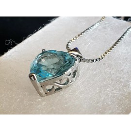 Unbranded Birthday Gift Necklace Aqua Blue Heart