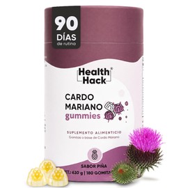 Cardo Mariano 180 Gomitas para Adulto Milk Thystle Sin Azúcar Health Hack