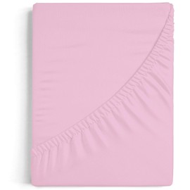 Burrito Blanco Fitted sheet A7, fitted sheet for beds 160 x 190/200 cm, cotton and polyester, double bed 160 cm, pink