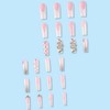 MISUD Press on Nails Long Square Fake Nails Glossy Glue