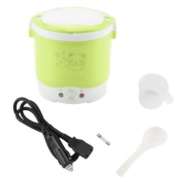 12V 100W 1L Electric Portable Multifunctional Rice Cooker Food Steamer for Cars (Green)