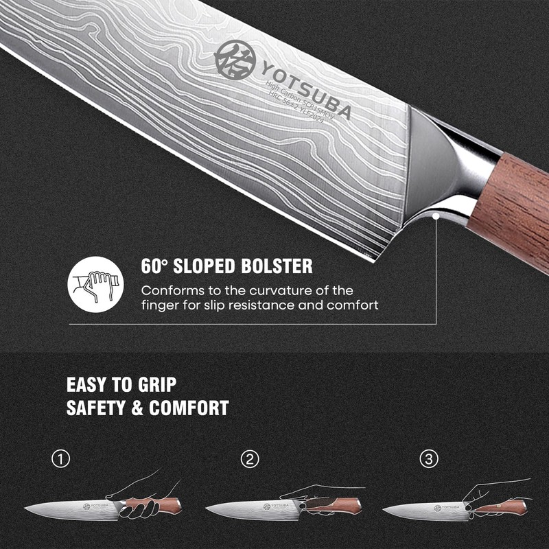 YOTSUBA Kitchen Knives Set 3 PCS, Ultra Sharp Chef Knife