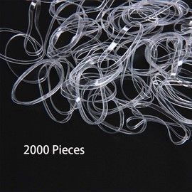 JSBelle Lazos de goma elásticos del pelo lazos, Paquete de 2000 bandas elásticas suaves para el cabello, para niñas bebés (Transparente)