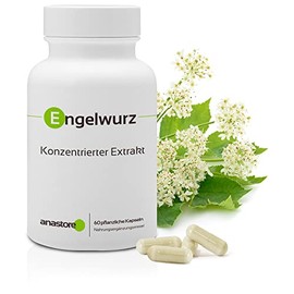 ENGELWURZ * 60 Kapseln / 425 mg * Konzentriertes Extrakt 4:1 der Wurzel der Engelwurz entsprechen 1500 mg getrockneter Wurzel * Verdauung