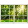 Renaiss 5x3ft Sunshine Forest Window Backdrop for Photoshoot Portrait Green