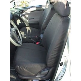 Durafit Seat Covers Made to fit 2002-2004 Toyota Matrix Front Seat Covers Buckets Without Knob on Drivers Base Black Automotive Twill.